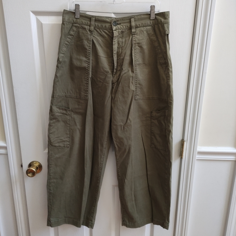 Agolde Mari Utility Cropped Pant Women's 30 Barrel Leg Seeweed